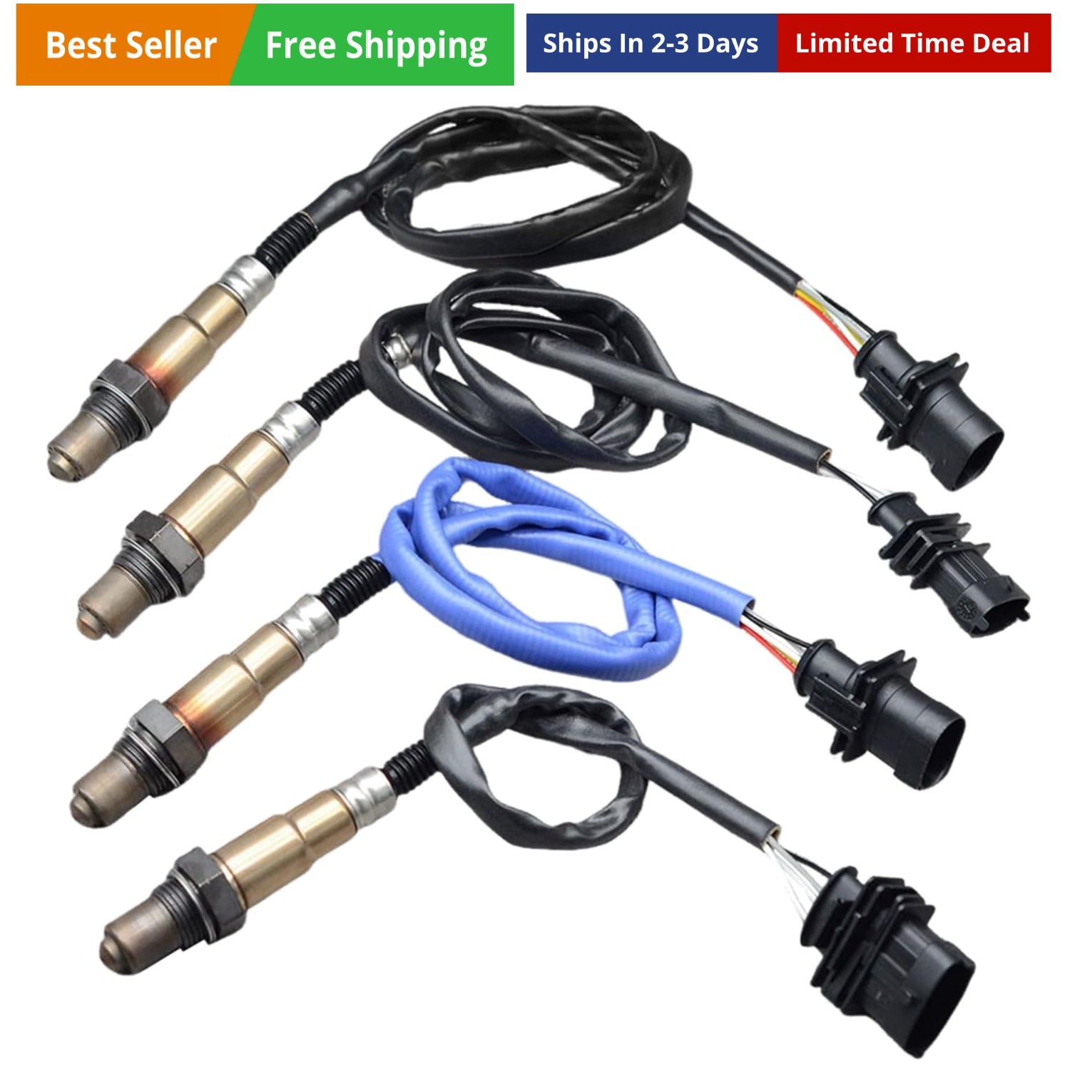 670009076 670009075 Up Downstream O2 Oxygen Sensor 4Pcs Fits for Maserati Ghi...