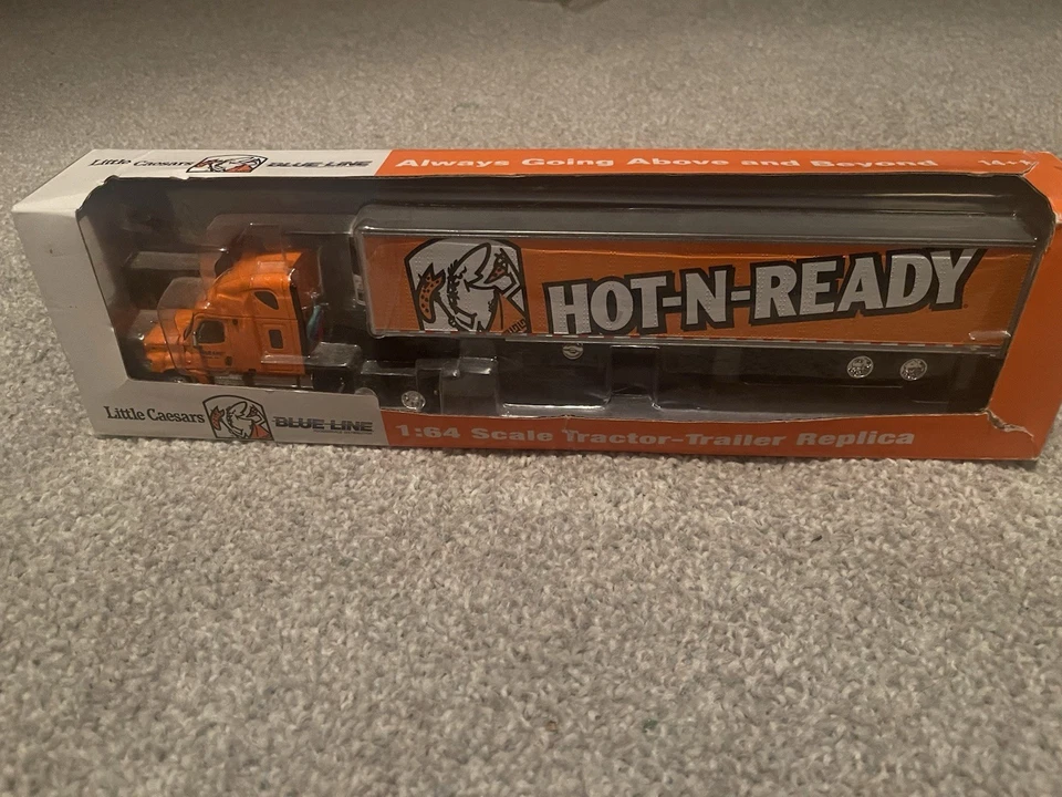 Remolque tractor DieCast Promotions 1:64 Little Caesars Hot-N-Ready Blue Line nuevo en caja Foto 3 de 3