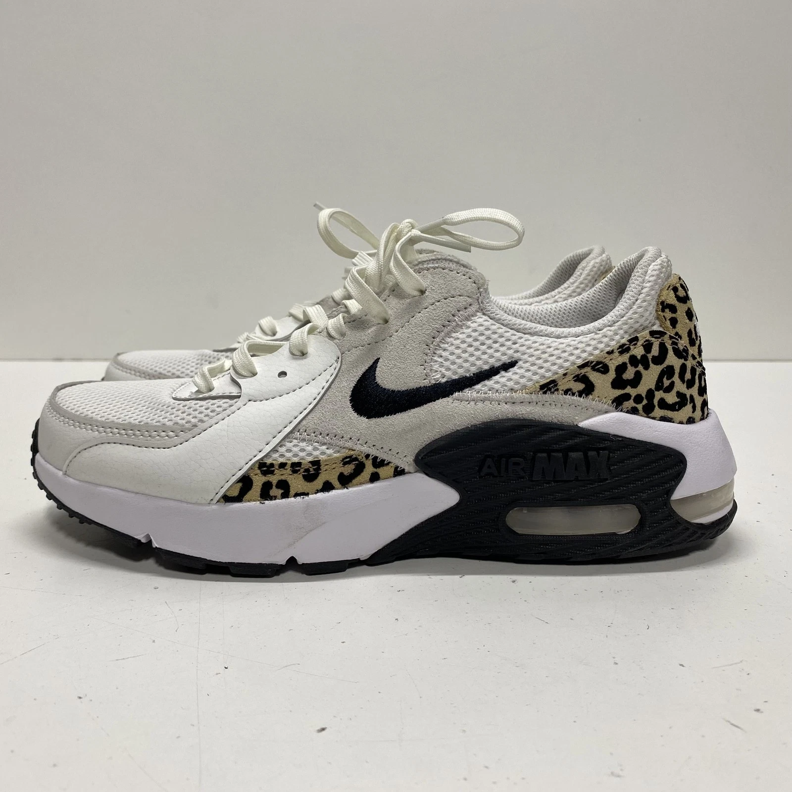 Scarpe da ginnastica Nike donna bianche e leopardate Airmax sneakers taglia 8