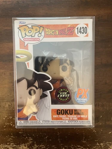 Funko Pop! Animation Dragon Ball Z Goku with Wings #1430 Glow Chase w/ protector