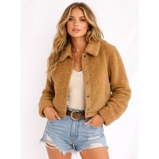 Madewell Sherpa Portland Boxy Crop Jacket Wom...