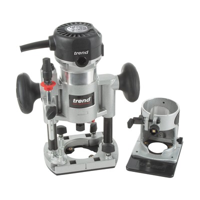 Trend T1 Dual-Base Trim & Plunge Router, 1/4 Inch Collet, 5.5A, 120V, Compact...