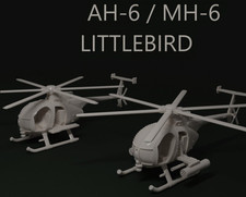 AH-6 MH-6 Little Bird Helicopter MD-530 N HO O 28mm 32mm Scales BLACK