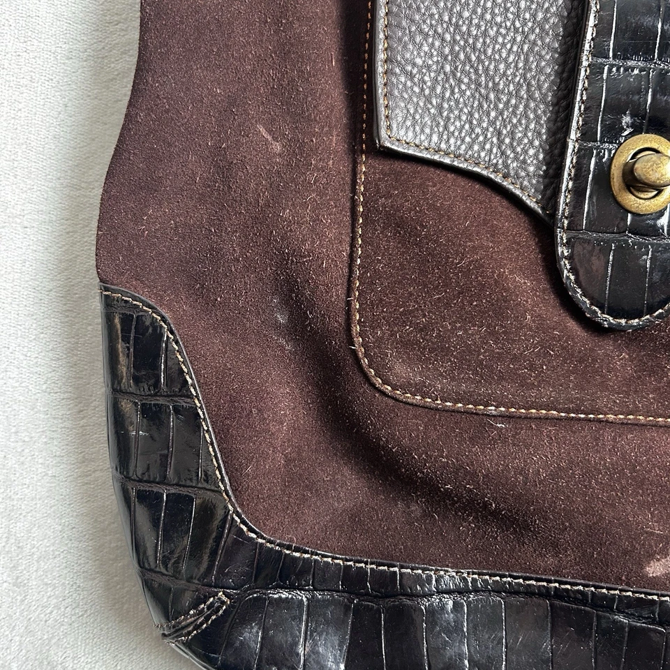 Bolso de Hombro Hobo International Cartera Marrón Gamuza Cuero Tooled Boho Tooled Foto 4 de 4