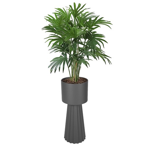 Iron Nursery Pots Garden Plant Flower Pots Set 3pcs Home Patio Garden Use Grey - Picture 4 of 6