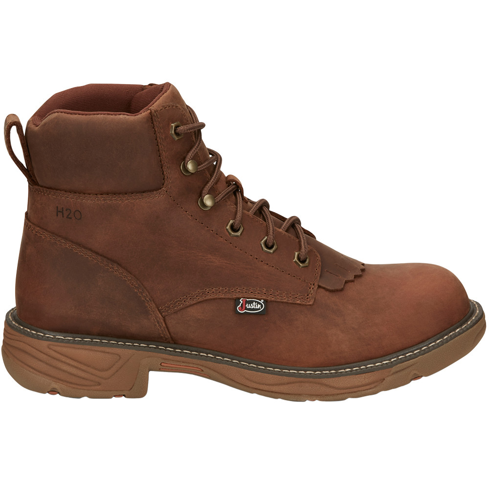 Оригинальные рабочие ботинки Justin Stampede Rush, 6 дюймов, водонепроницаемые, с мягким носком, мужские рабочие ботинки Si