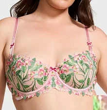Victoria’s Secret DREAM ANGELS Unlined Balconette Bra Floral Embroider 38DDD NWT