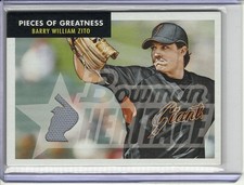 2007 BOWMAN HERITAGE BARRY WILLIAM ZITO GAME-USED JERSEY RELIC #PGBZ