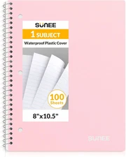 Spiral Notebook, 1-Subject, Wide Ruled Paper, 8" X 10-1/2", 100 Sheets per Noteb
