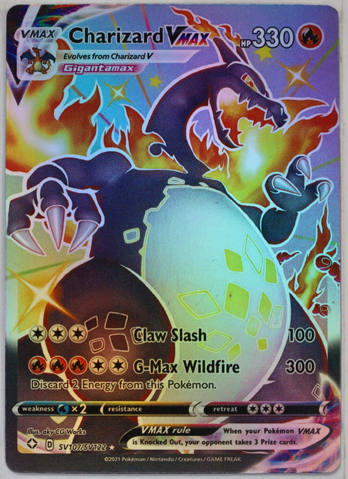 Charizard VMAX SV107/SV122 Shining Fates Shiny Vault Pokemon NM Holo
