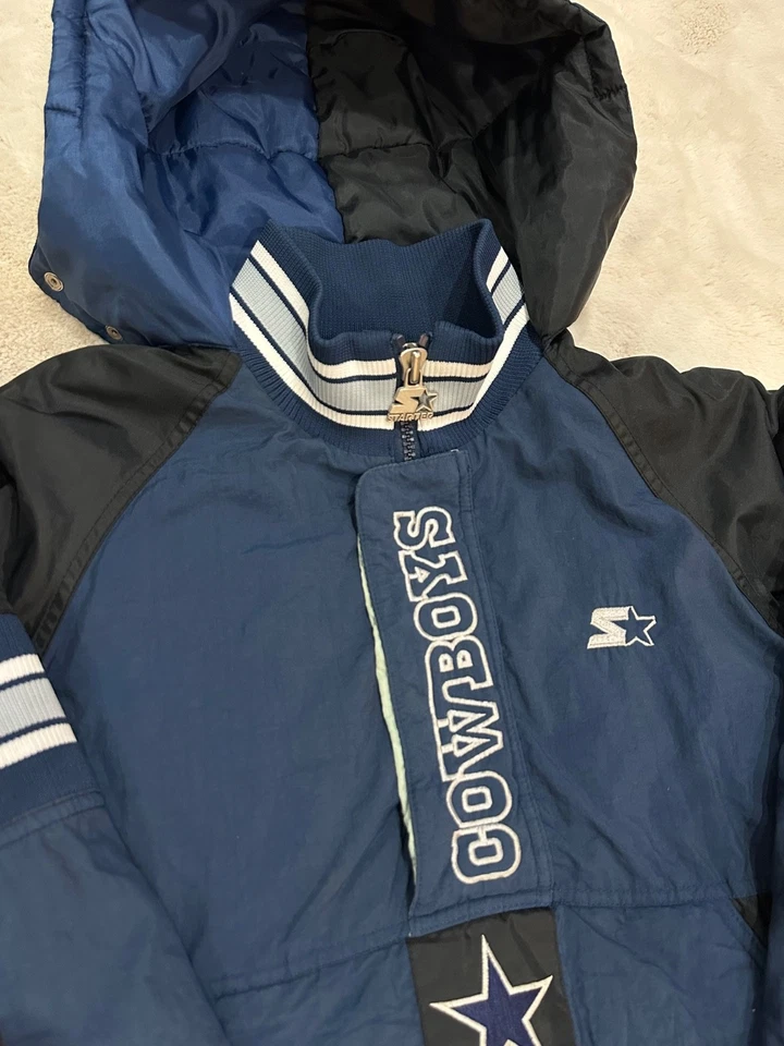 Chaqueta con Capucha Vintage Años 90 Dallas Cowboys Pro Line Starter Media Cremallera Mujer Talla L Foto 3 de 4
