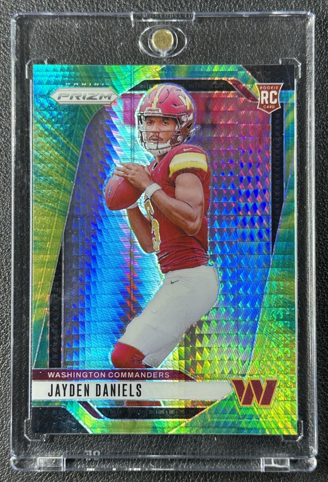 JAYDEN DANIELS 2024 PANINI PRIZM #347 HYPER RC 123/180 COMMANDERS