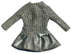 Vintage Barbie Doll #1885 Silver Sparkle Fashion Outfit Silver Mod Dress