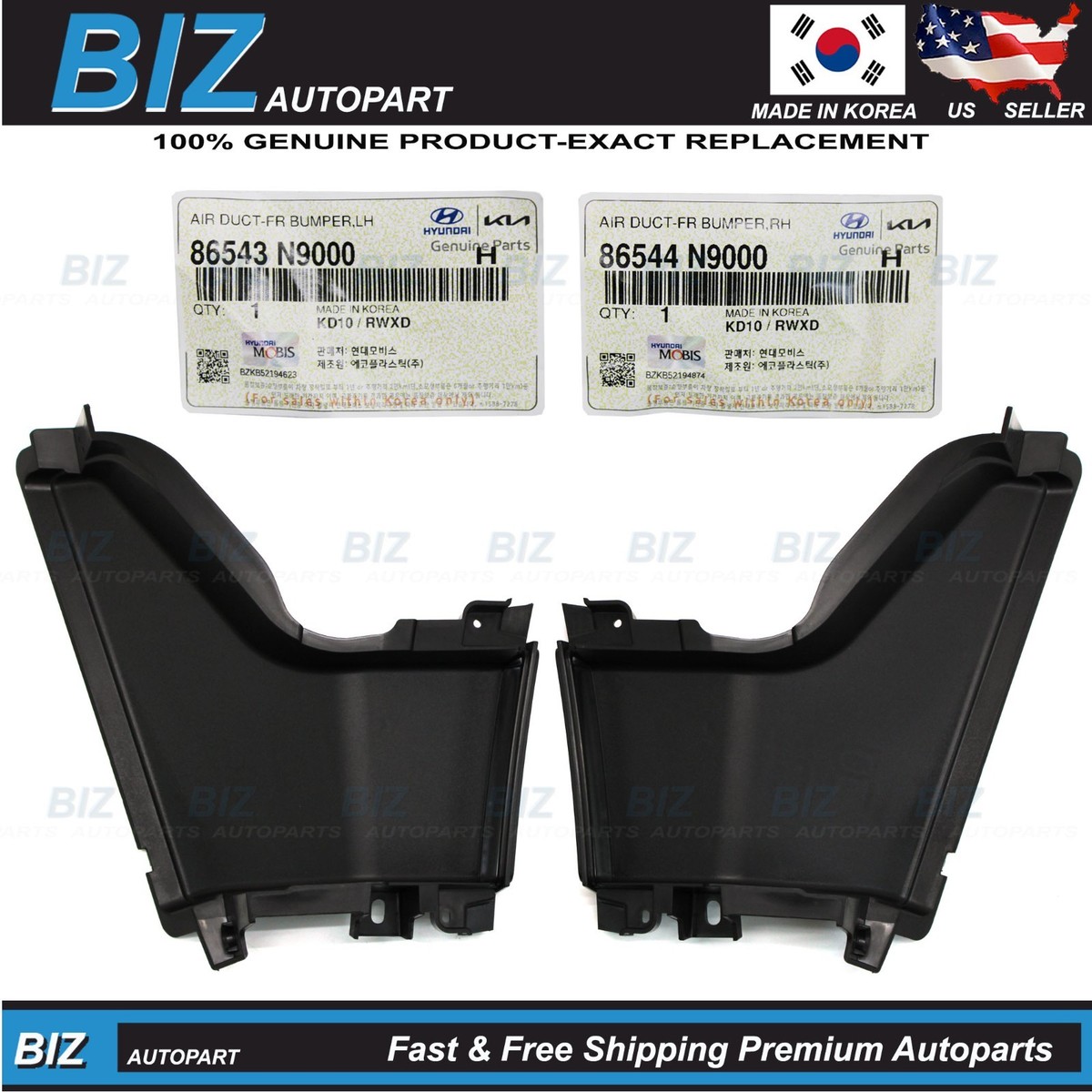 Genuine Front Bumper Air Ducts LH & RH for 2022-2024 Hyundai