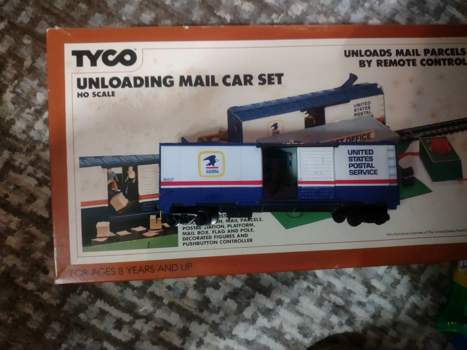 Tyco Trains Unloading Mail Car  Post Office NIB Action Kit Set Railroad Building