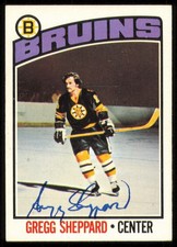 Gregg Sheppard Autographed Signed 1976-77 Topps Card #155 Boston Bruins