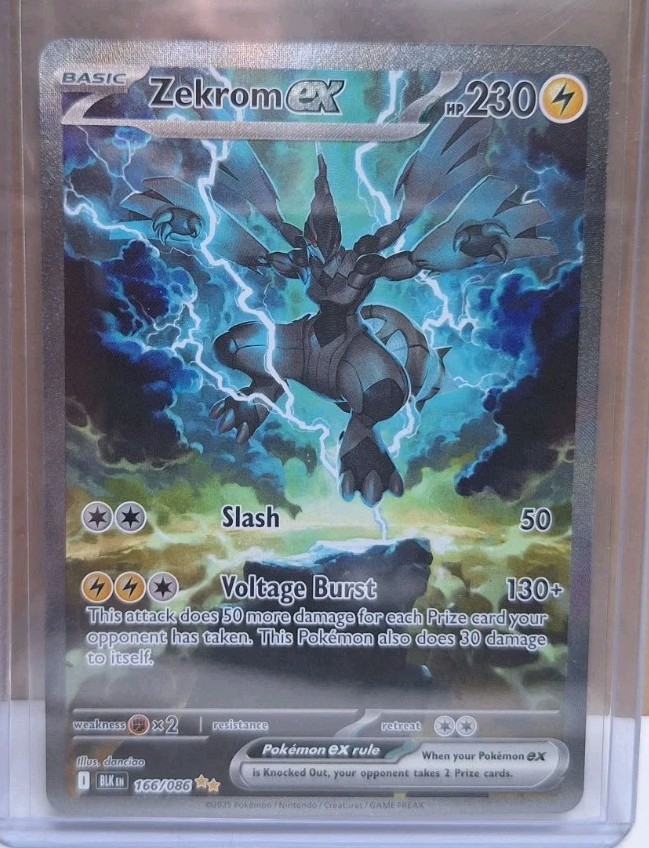 Pokémon Zekrom EX Black Bolt English TCG Card 166/086 (SIR) Pack Fresh Mint
