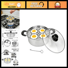 4-Cup Stainless Steel Egg Poacher Pan - Heavy Duty Non-Coated Egg Cooker, Poache