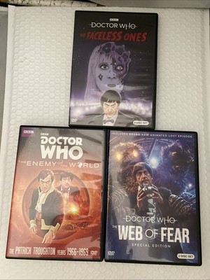 3 DVDs Doctor Who Patrick Troughton The Faceless Ones, The Enemy Of The World, ￼