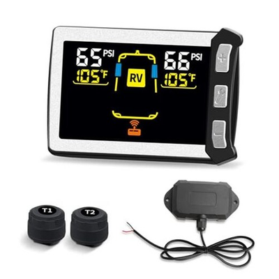 #ad #ad RV Trailer Tire Pressure Monitoring System Tire Pressure Monitor 2 Sensors $61.04