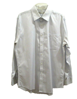 Nordstrom Light Gray Dress Shirt Mens sz 16 32-33 Wrinkle Free Cotton 