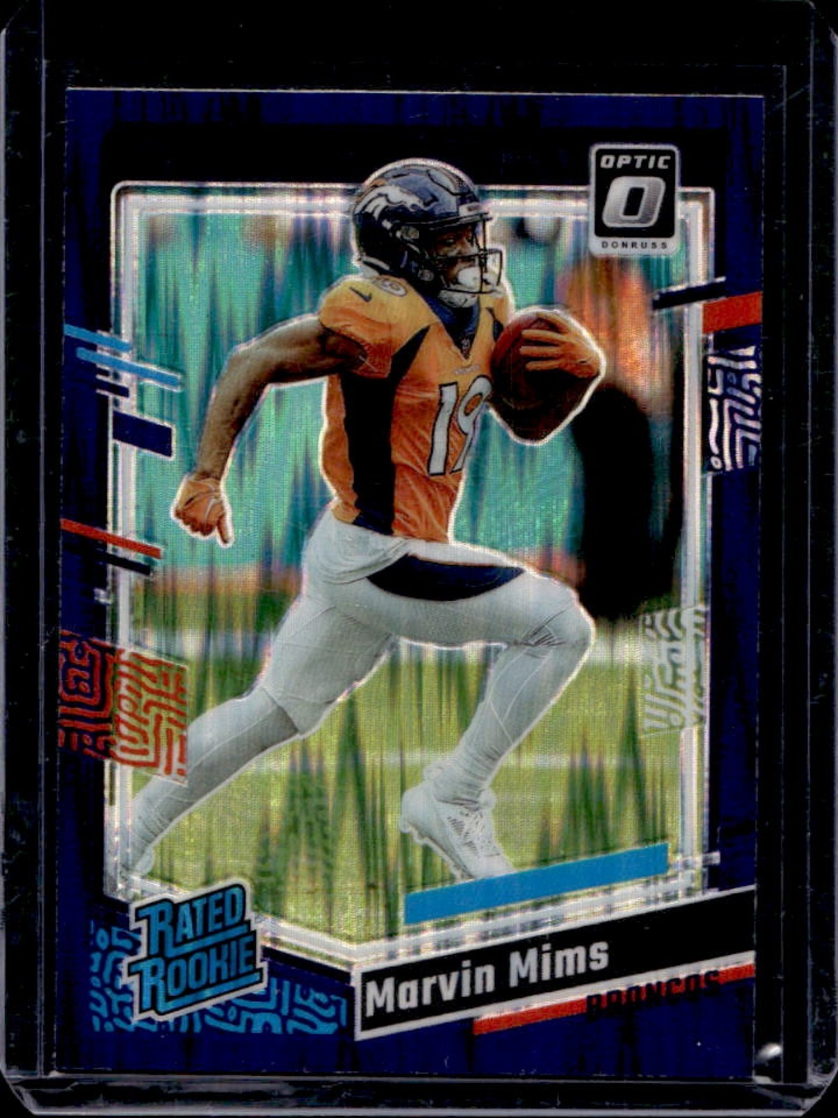 2023 Donruss Optic Marvin Mims Purple Shock Prizm Rated Rookie #231 Broncos