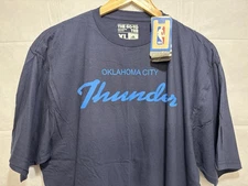 Oklahoma City Thunder Shirt Short Sleeve Adidas Blue Men’s XL Basketball Script