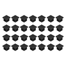 28Pcs Square Plastic Plugs, 19 x 19mm PE Pipe Tubing End Caps for Tube, Black