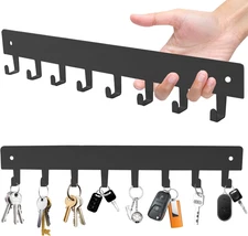 2 Pack Key Holder for Wall, Key Hooks with 8 Hooks, No Drilling Required, Sel...