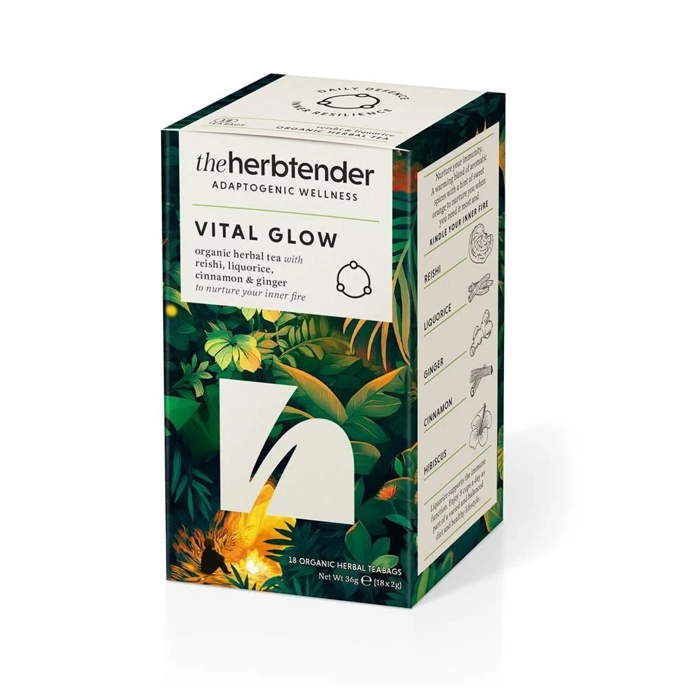 The Herbtender Vital Glow Organic Herbal Tea 18 Bags Beauty Blend - Image 3