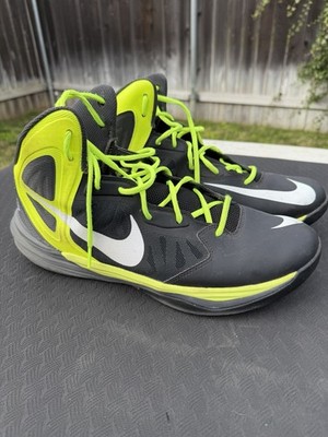 Nike Prime Hype DF basketball shoes in the ''Black Volt'' colorway.  US 13