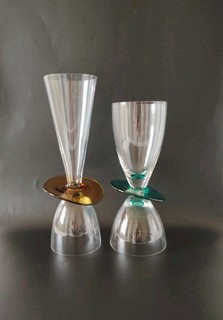 Vintage Lobmeyr Glass Double Glasses Floppy Disk By Jeronim Tisljar