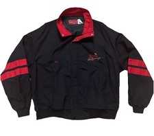 90s NASCAR Winston Racing Team Jacket Sz. XL USA Black Windbreaker Coat  Sue  