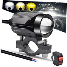 Motorcycle Driving Lights 15 Watts Double Color Light White/Amber 3 Modes