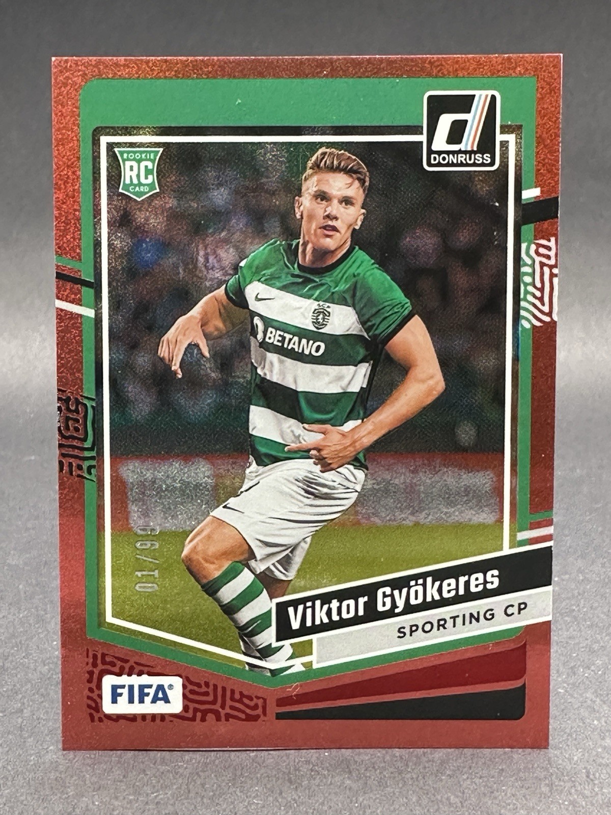 2023-24 Donruss FIFA - Viktor Gyokeres - Red Foil 01/99 RC Rookie #159