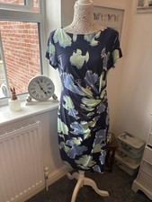Roman Blue Mix Stretch Dress Size 14