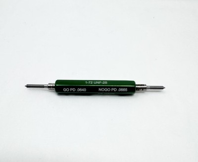 1-72 UNF 2B Thread Plug Gage GO/NO GO Double Ended PD .0640/.0665 55309611