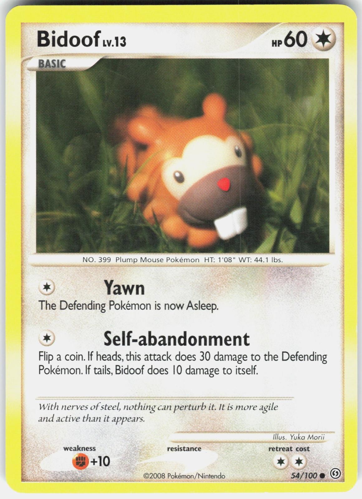 Bidoof 54/100 Common Stormfront Pokemon Moderately Played