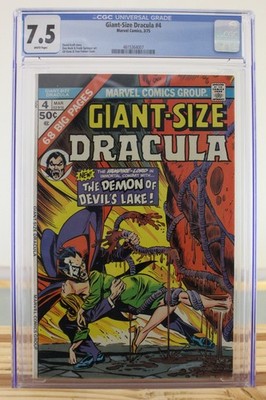 GIANT-SIZE DRACULA #4 ~ 3/1975 ~ CGC Grade 7.5, White Pages ~ Marvel Comics ~