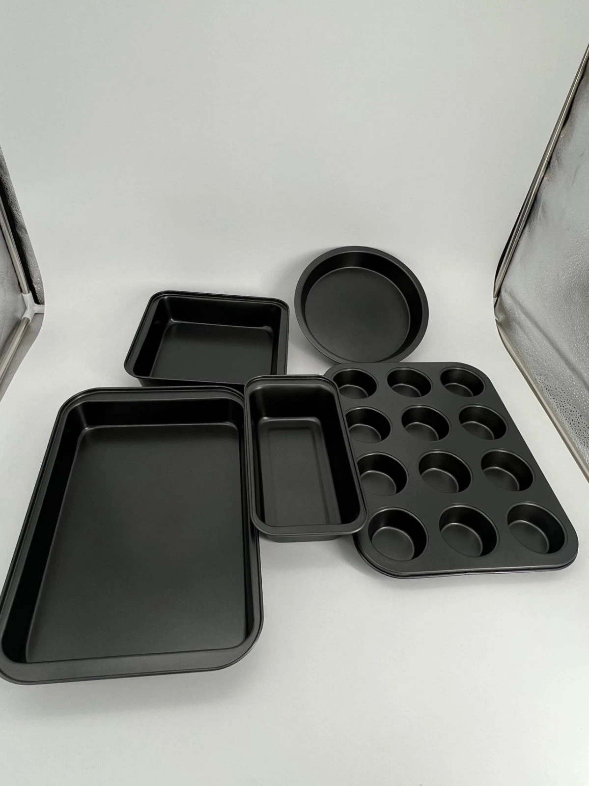 5 Pieces Bakeware Set Baking Pans Set with Cookie Sheet,Nonstick & Stackable