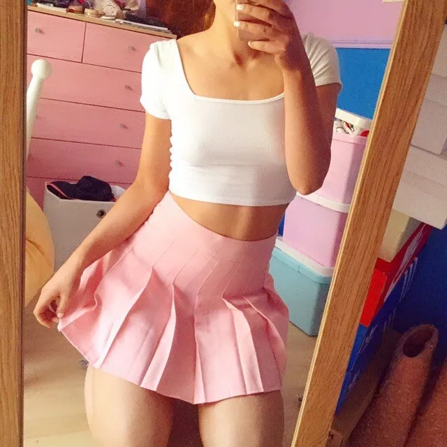 Pink tennis top skirt outfit tumblr