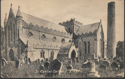 Kilkenny - St. Canice's Cathedral - Postkarte von M Egan - lokale PMK 1926
