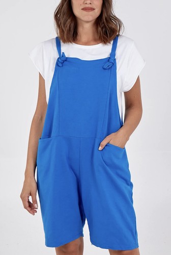 New Ladies Womens Plain Short Jersey Dungarees Playsuit One Size (8-16) BNWT - Picture 24 of 25