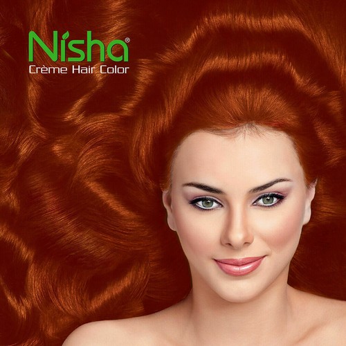 Nisha Cream Rich Bright Long Lasting Hair Color COPPER RED (Pack of 3) - Foto 3 di 6