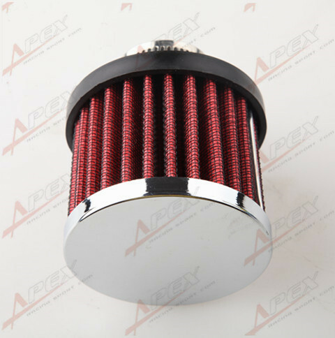 12mm 1/2" Mini Oil Air Intake Crankcase Breather Filter Valve Cover Tank Red - Bild 4 von 4
