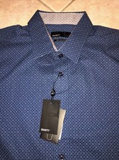 Quieti Casual Button Down 100 Fine Cotton L/S Shirt Mens M Blue NWT 115
