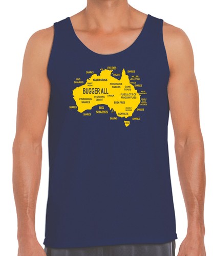 Funny Mens Singlets Aussie Australian Men's Australia Day Navy Avail T shirts - Picture 23 of 44