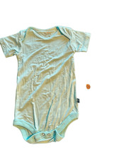Kickee pants NEW sz 6-12 months modal bamboo bodysuit aqua boys girls unisex sho
