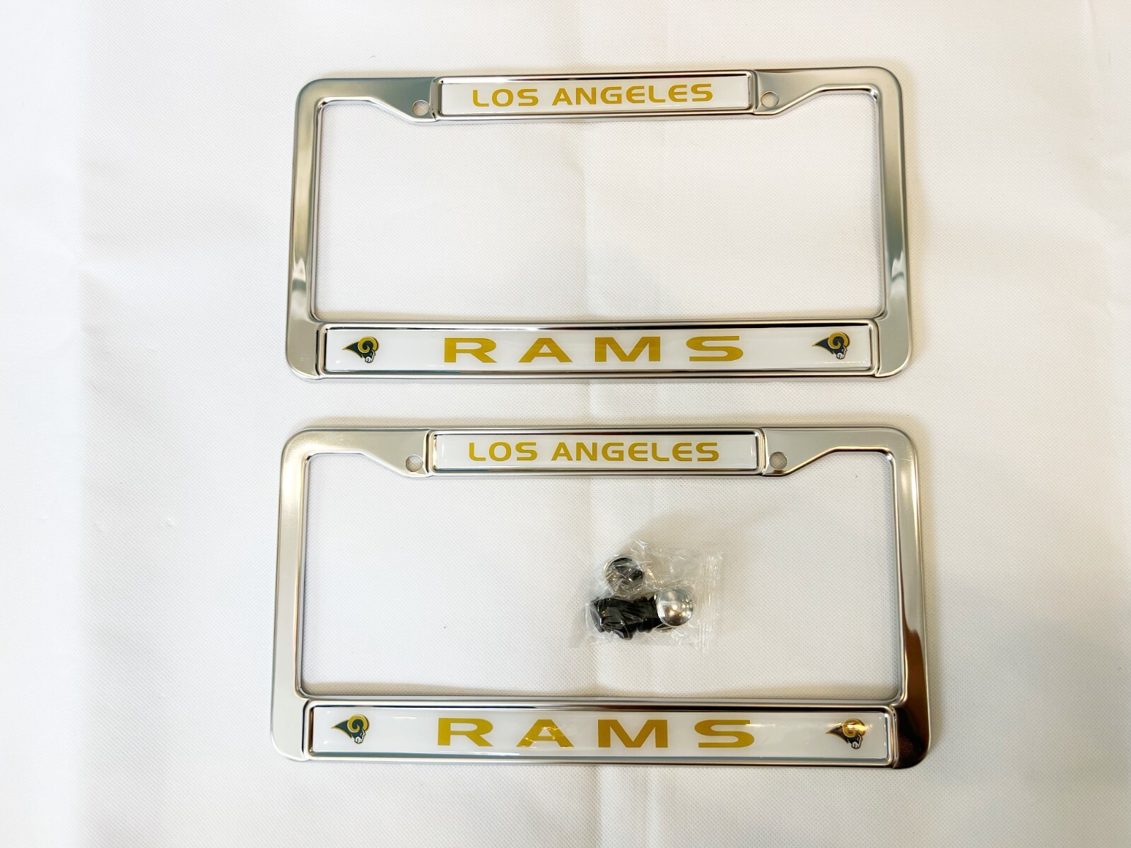 NFL Los Angeles Rams 2 Pcs Car Plate Frames 2 Holes Stainless Steel eBay