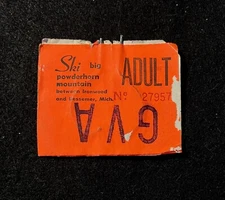 BIG POWDERHORN Vintage 1970s Ski Lift Tow Ticket MICHIGAN Resort Travel Souvenir